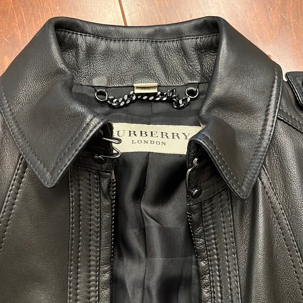 Burberry Black Leather Jacket
